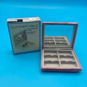 Vintage Gunther Mele Velvet Pierced Earring Caddy 6-Pair Travel Case Box Canada